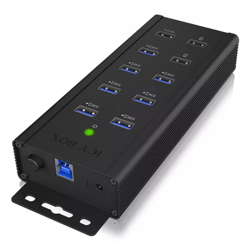 ICY BOX IB-HUB1703-QC3 USB 3.2 Gen 1 (3.1 Gen 1) Type-B 5000 Mbit/s Nero