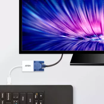 Convertitore ATEN DisplayPort-VGA, Fino a 1920x1200 @60Hz, DisplayPort, VGA (D-Sub), Maschio, Femmina, Dritto, Dritto