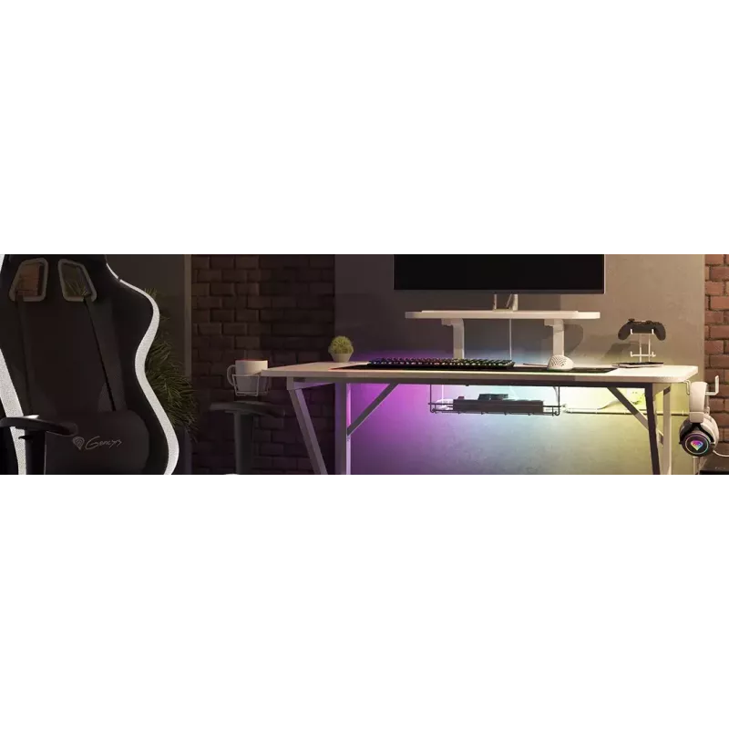 Genesis Holm 320 RGB scrivania gaming, bianca