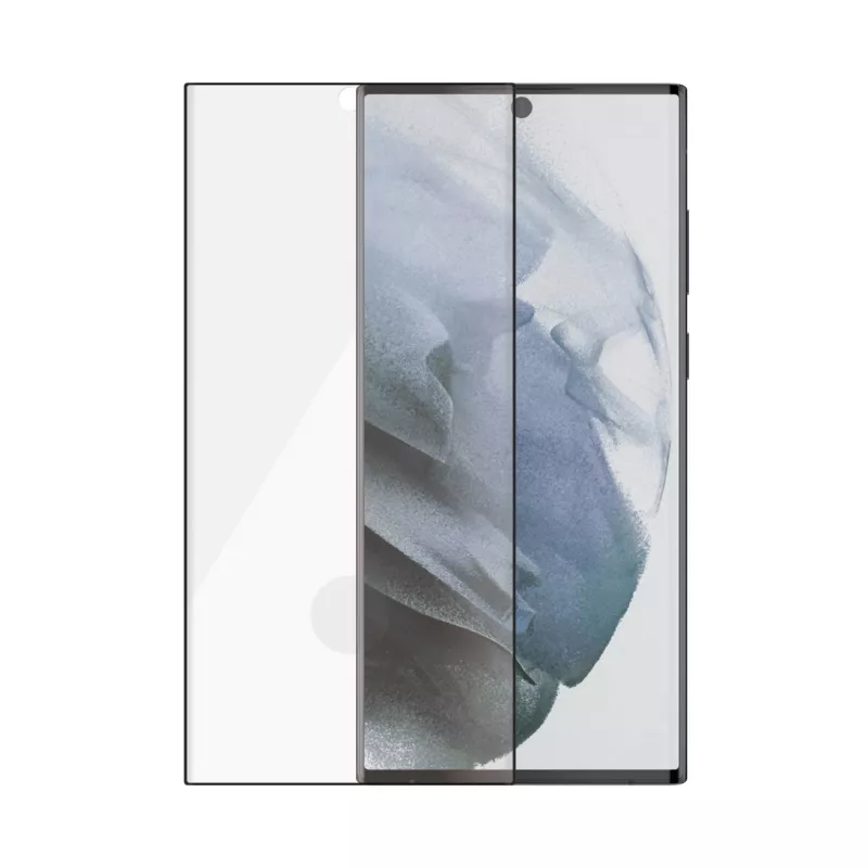 PanzerGlass 7295 proteggischermo per Samsung Galaxy S22 Ultra, vetro temperato, compatibile con custodia, nero
