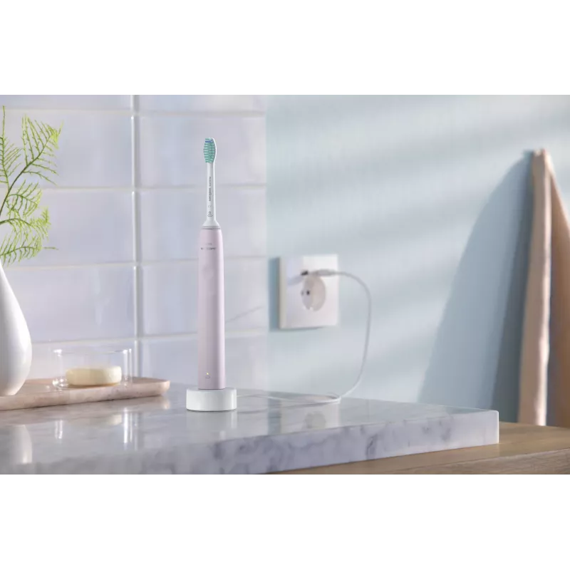 Spazzolini elettrici sonici Philips Sonicare serie 3100 serie 3100 HX3675/15 confezione da 2 – nero e rosa