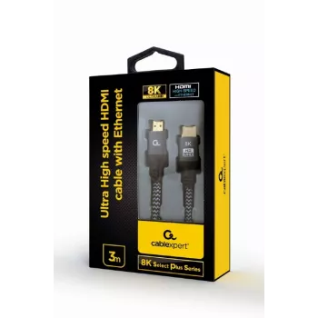 Cavo HDMI Ultra High Speed con Ethernet GEMBIRD, „8K Select Plus Series“, 3 m