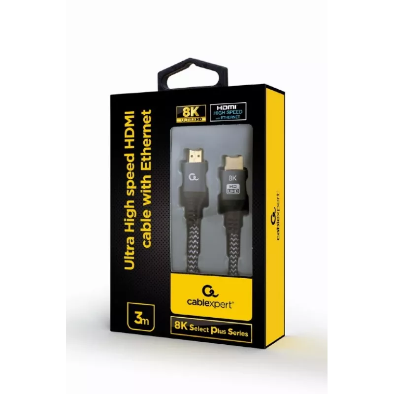 Cavo HDMI Ultra High Speed con Ethernet GEMBIRD, „8K Select Plus Series“, 3 m