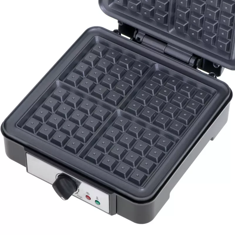 Macchina per waffle Adler AD 3049, 4 waffle quadrati, antiaderente, 1800 W, nero
