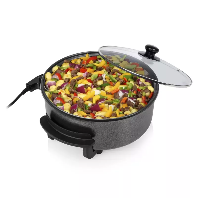 Padella multifunzione Tristar PZ-9135 XL rotonda nera acciaio 1500W