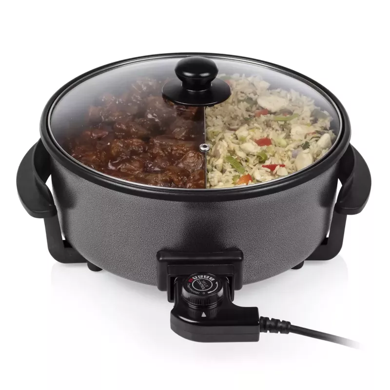 Padella multifunzione Tristar PZ-9135 XL rotonda nera acciaio 1500W