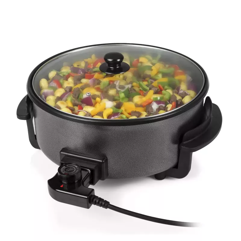 Padella multifunzione Tristar PZ-9135 XL rotonda nera acciaio 1500W