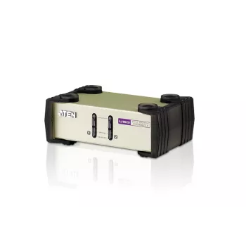 Switch KVM ATEN 2 porte USB - PS/2 VGA (cavo KVM incluso), 2048 x 1536 pixel, QXGA, 0,72 W, grigio chiaro