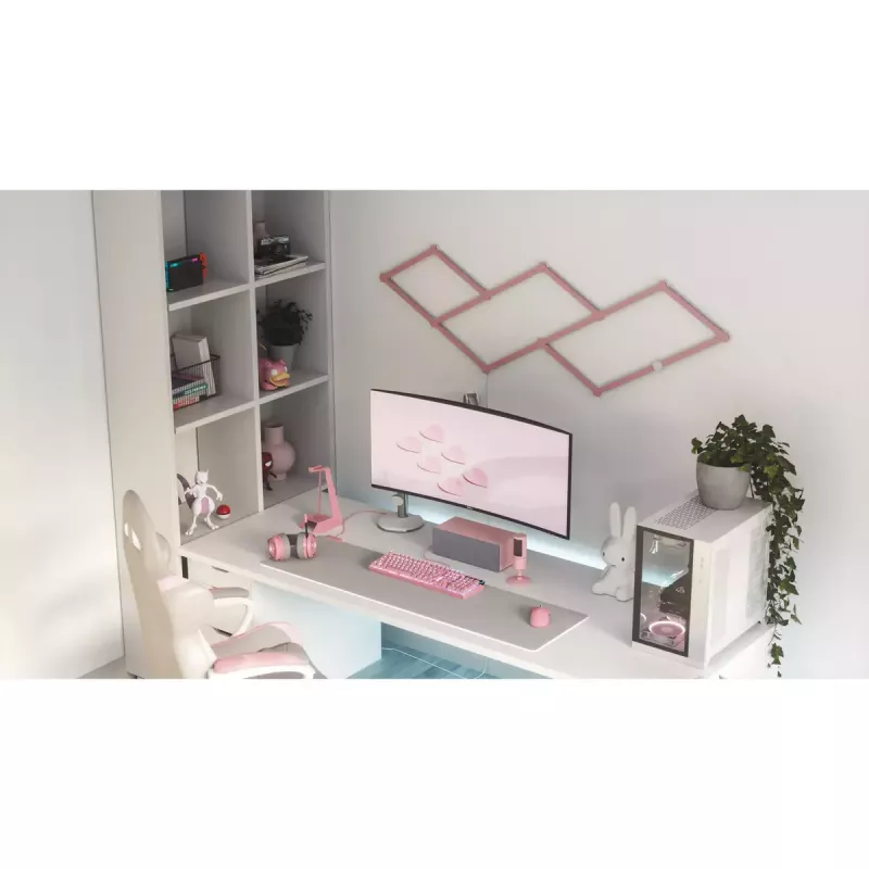 Nanoleaf Lines Skin NL59-0001PM-9PK, 60 gradi, rosa opaco, 9 pezzi