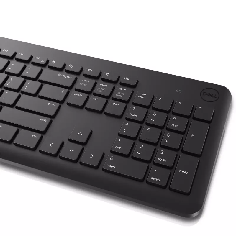 Set tastiera e mouse wireless Dell KM3322W — QWERTY full-size, RF wireless, nero, uso ufficio