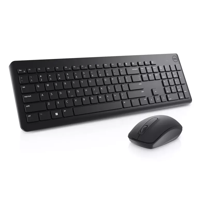Set tastiera e mouse wireless Dell KM3322W — QWERTY full-size, RF wireless, nero, uso ufficio