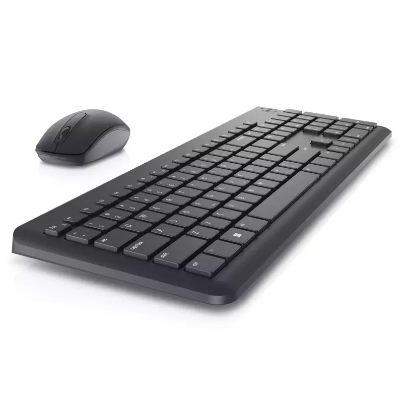 Set tastiera e mouse wireless Dell KM3322W — QWERTY full-size, RF wireless, nero, uso ufficio