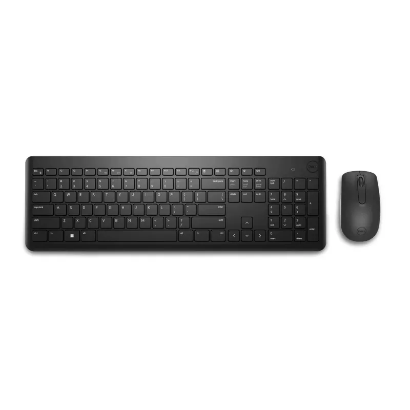 Set tastiera e mouse wireless Dell KM3322W — QWERTY full-size, RF wireless, nero, uso ufficio