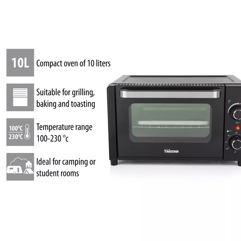 Mini forno Tristar OV-3615 10L 800W nero a libera installazione