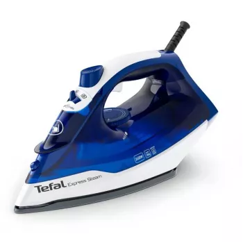 Ferro da stiro Tefal FV2838 Dry & Steam suola Cerilium 2400 W blu, bianco