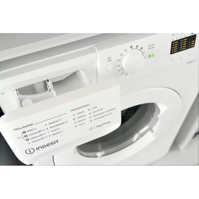 Lavatrice a carica frontale Indesit MTWA 71252 W IT — 7 kg, 1200 giri/min, classe energetica E, bianca