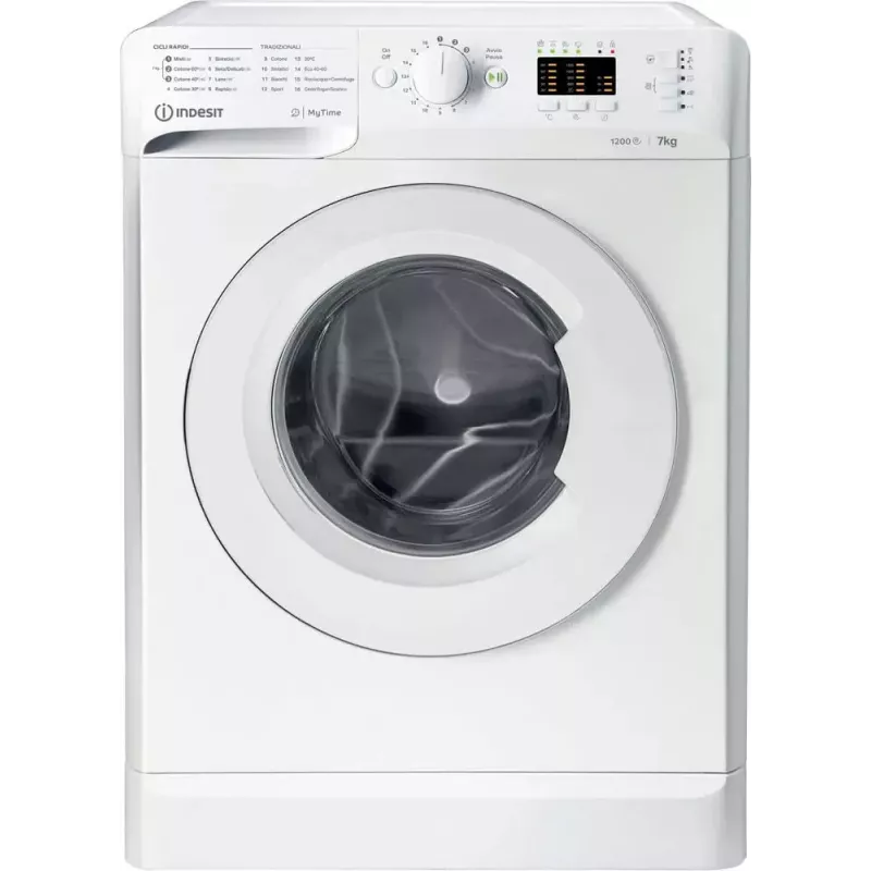 Lavatrice a carica frontale Indesit MTWA 71252 W IT — 7 kg, 1200 giri/min, classe energetica E, bianca