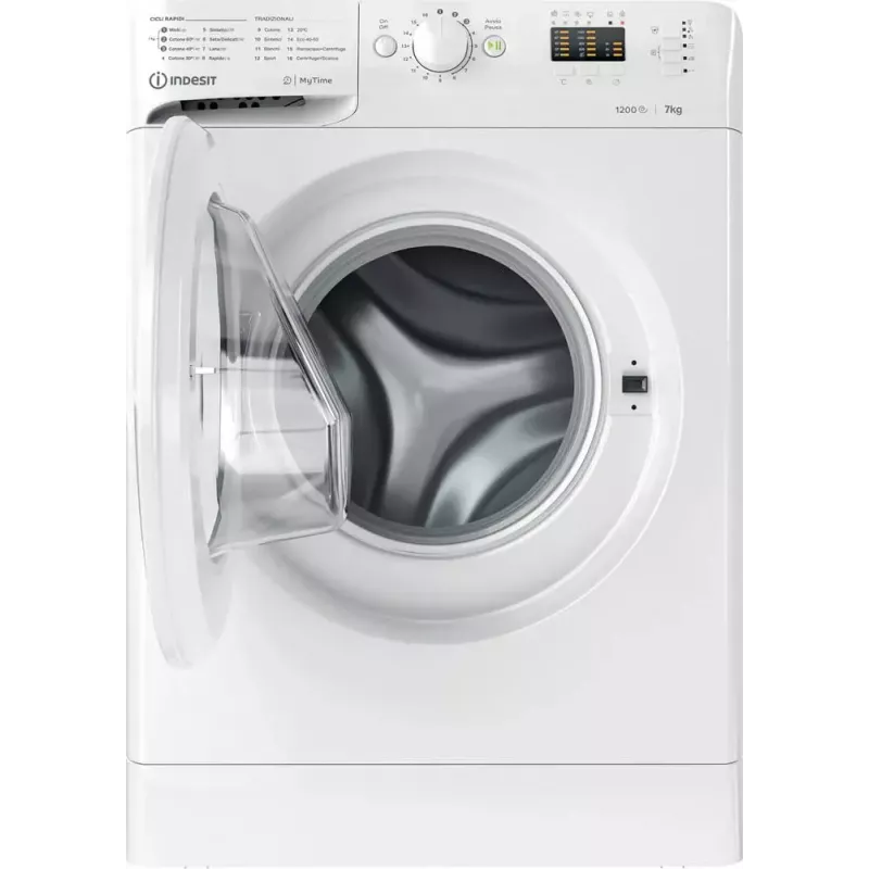 Lavatrice a carica frontale Indesit MTWA 71252 W IT — 7 kg, 1200 giri/min, classe energetica E, bianca