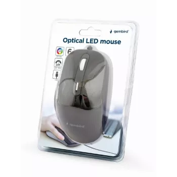 Mouse ottico LED GEMBIRD MUS-6B-02 con filo USB - 6 tasti rotella nero