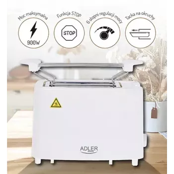 Tostapane Adler AD 3223 2 fette 750 W bianco