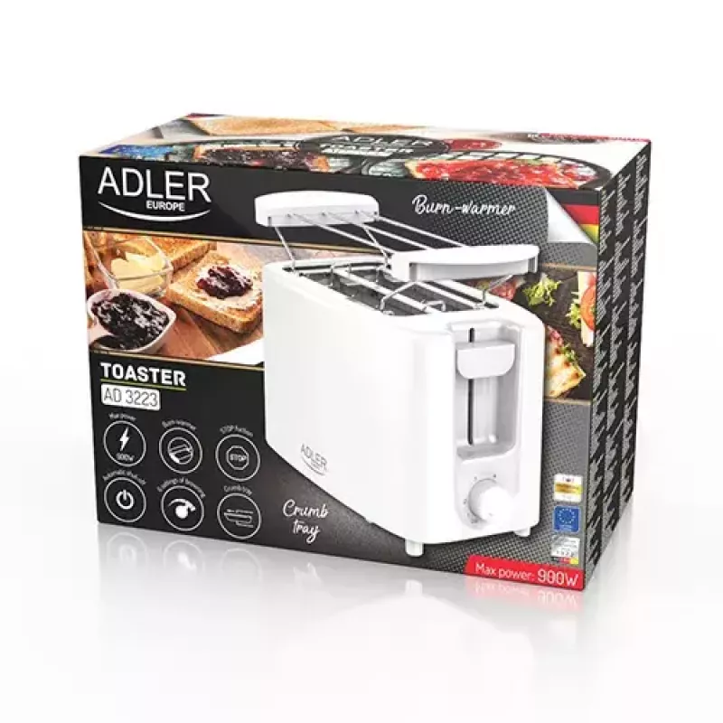 Tostapane Adler AD 3223 2 fette 750 W bianco