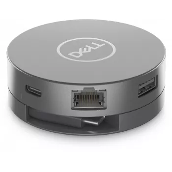 DELL Adattatore multiporta USB-C 6 in 1 - DA305, con filo, USB 3.2 Gen 2 (3.1 Gen 2) Type-C, 10,100,1000 Mbit/s, argento, 3840 x 2160 pixel, Dell