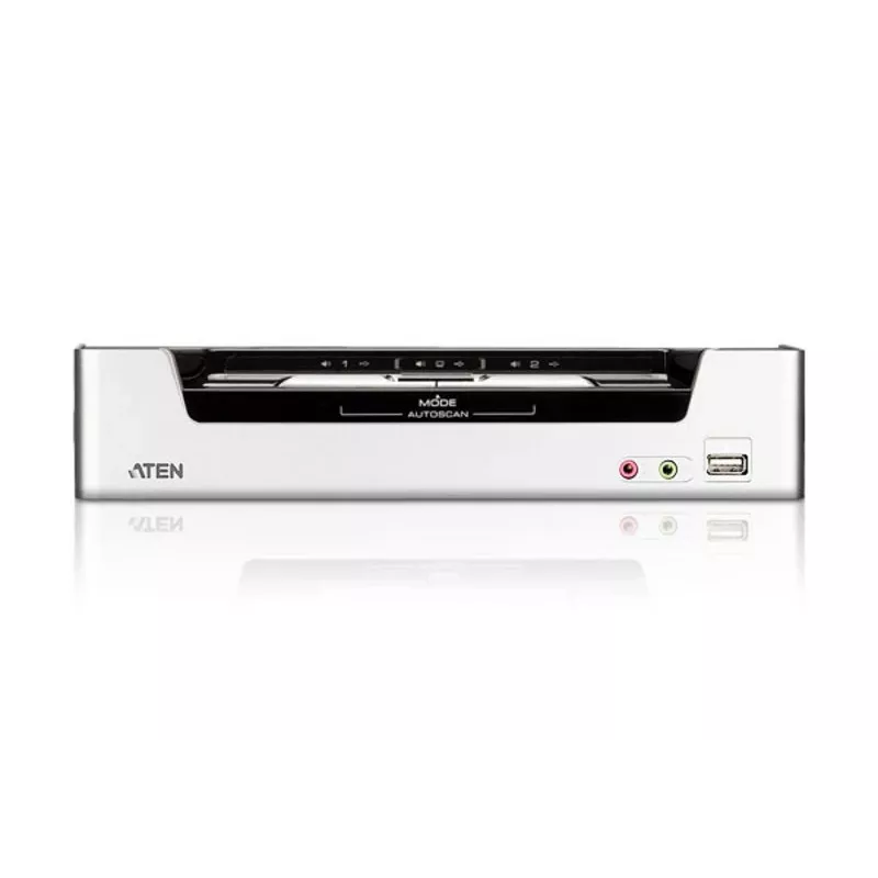 ATEN Switch KVM USB HDMI a 2 porte con audio e hub USB 2.0 (cavi KVM inclusi)