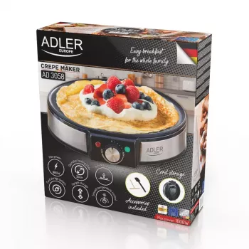 Macchina per crêpe Adler AD 3058 1600 W nero acciaio inox