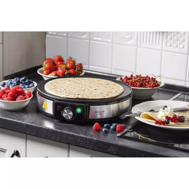 Macchina per crêpe Adler AD 3058 1600 W nero acciaio inox