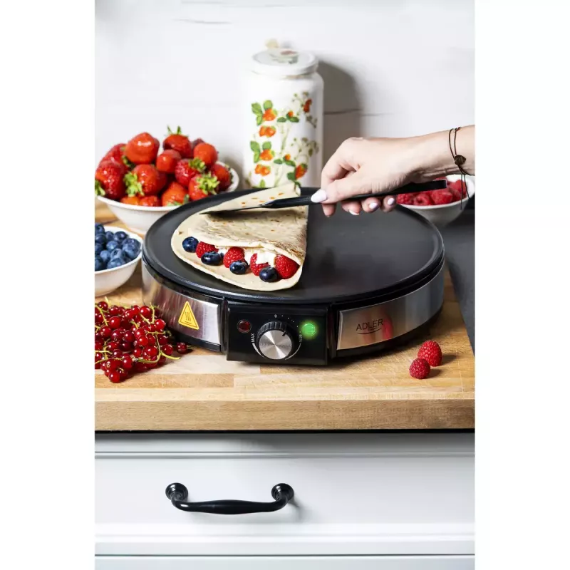 Macchina per crêpe Adler AD 3058 1600 W nero acciaio inox