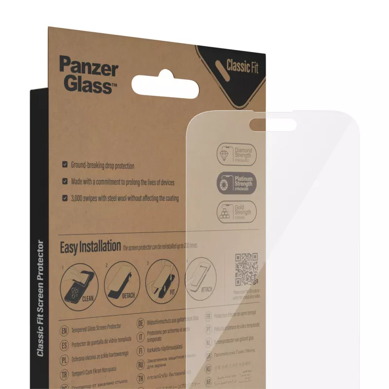 Protezione schermo PanzerGlass Apple iPhone 14 Pro Max Classic Fit antigraffio e antiurto