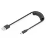 Digitus AK-300430-006-S cavo a spirale USB 2.0 da USB-A a USB-C, 1 m, 480 Mbit/s, 60 W PD, nero