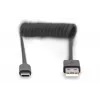 Digitus AK-300430-006-S cavo a spirale USB 2.0 da USB-A a USB-C, 1 m, 480 Mbit/s, 60 W PD, nero