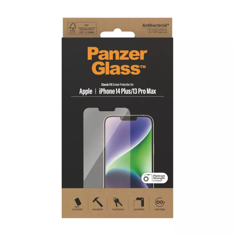 Pellicola protettiva PanzerGlass per Apple iPhone 14 Plus 13 Pro Max, antigraffio e antiurto