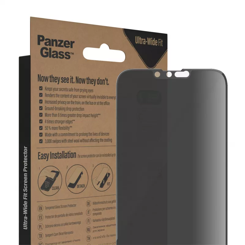 Pellicola protettiva privacy PanzerGlass Apple iPhone 14 Plus 13 Pro Max antigraffio antiurto