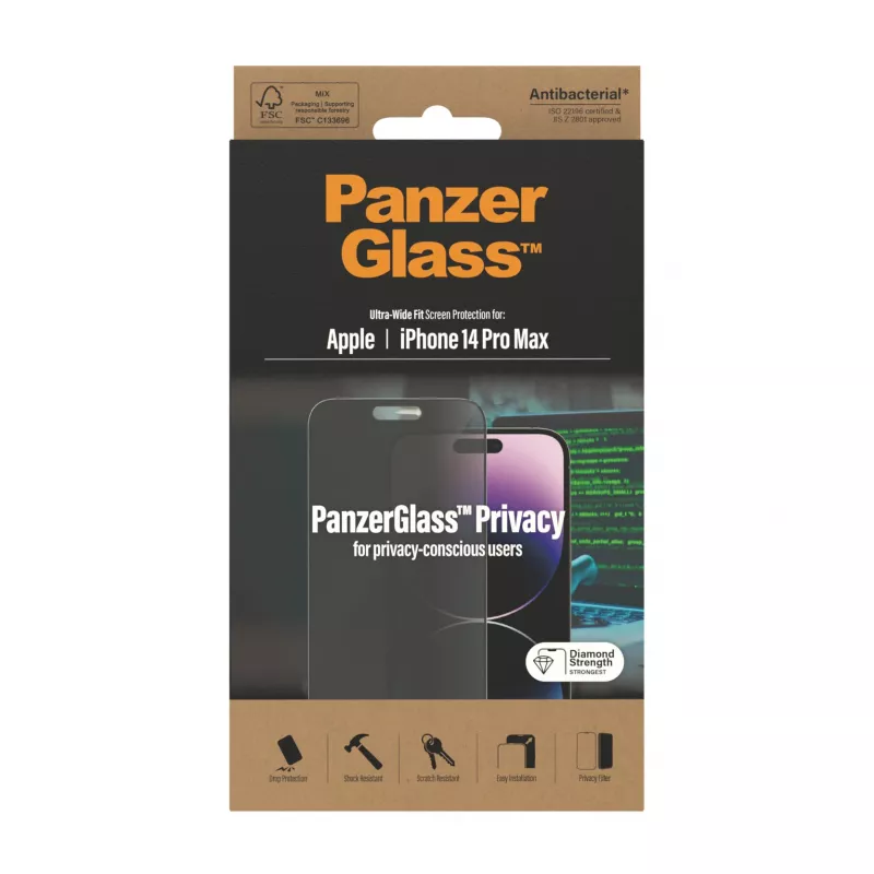 Pellicola protettiva privacy PanzerGlass ® iPhone 14 Pro Max | Ultra-Wide Fit