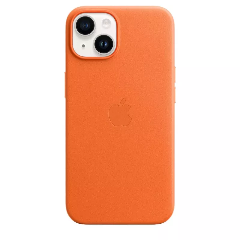 Custodia in pelle APPLE con MagSafe iPhone 14 arancione