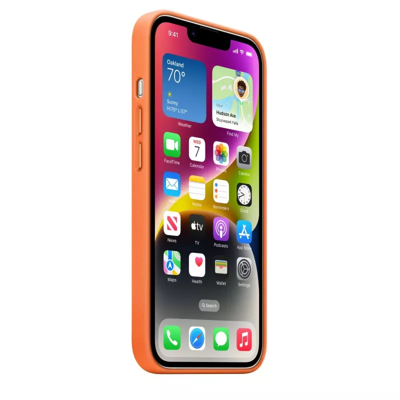 Custodia in pelle APPLE con MagSafe iPhone 14 arancione