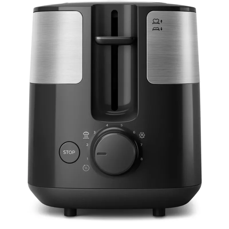 Philips Daily Collection HD2517/90 tostapane, 2 fessure, 830 W, nero/argento