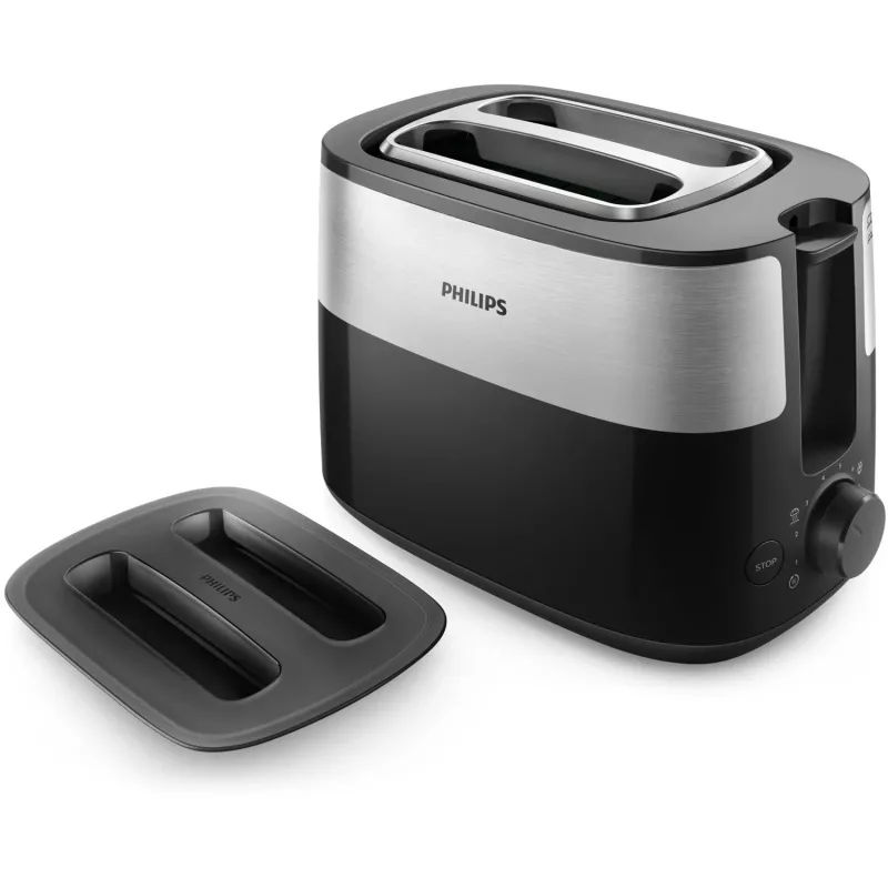 Philips Daily Collection HD2517/90 tostapane, 2 fessure, 830 W, nero/argento