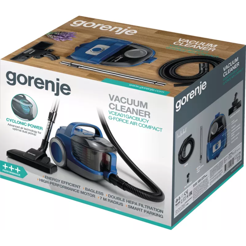 Aspirapolvere a cilindro Gorenje VCEA01GACBUCY 2,2 L a secco senza sacchetto