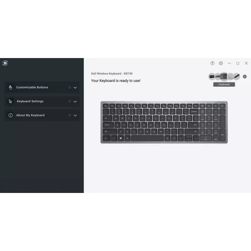 Tastiera DELL KB740 Office RF Wireless + Bluetooth QWERTY US International grigio nero