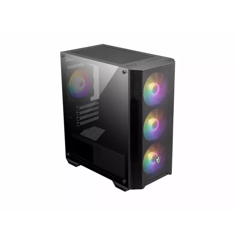 Case PC MSI MAG FORGE M100A Micro Tower Nero con vetro temperato, 3 ventole frontali da 120 mm, RGB, microATX/Mini-ITX
