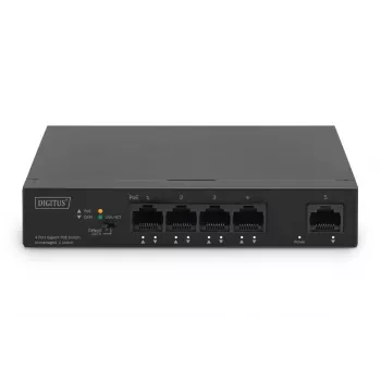 DIGITUS Switch PoE 4+1 porte Ethernet Unmanaged 4 porte PoE,