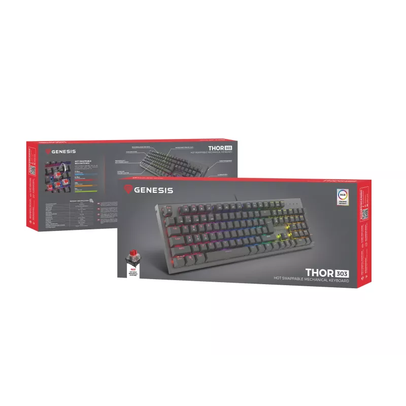 GENESIS Thor 303 tastiera gaming USB QWERTY US International nera