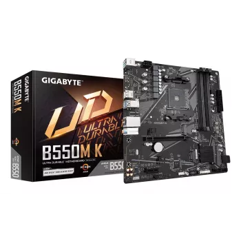Scheda madre GIGABYTE B550M K - CPU AMD Ryzen 5000, fino a 4733MHz DDR4, 1xPCIe 4.0 + 1xPCIe 3.0 M.2, 1GbE LAN, USB 3.2 Gen 1