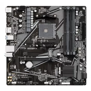 Scheda madre GIGABYTE B550M K - CPU AMD Ryzen 5000, fino a 4733MHz DDR4, 1xPCIe 4.0 + 1xPCIe 3.0 M.2, 1GbE LAN, USB 3.2 Gen 1