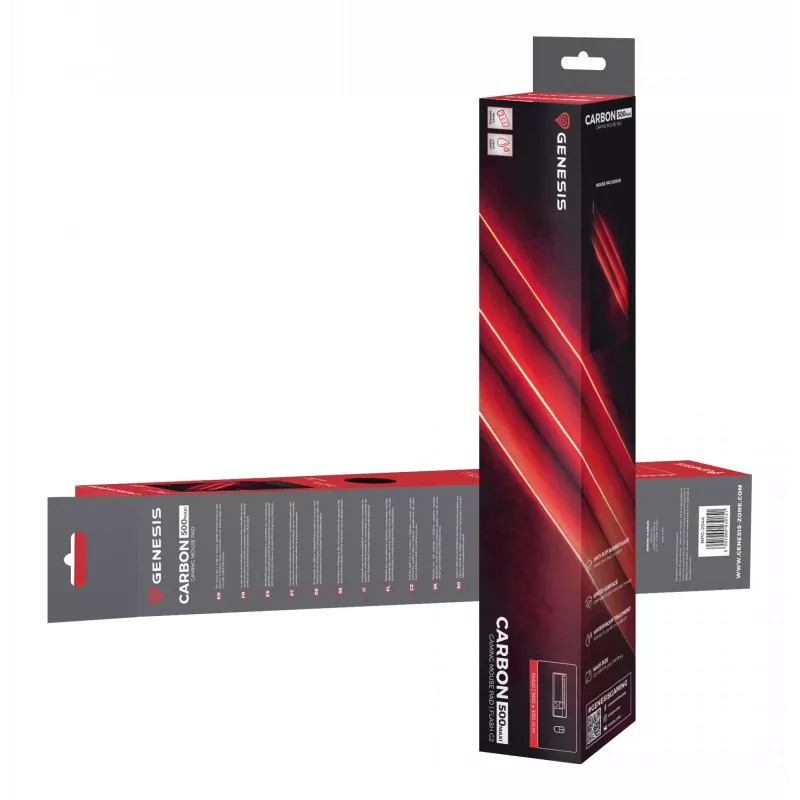 Tappetino gaming GENESIS Carbon 500 Maxi Flash G2 nero, rosso