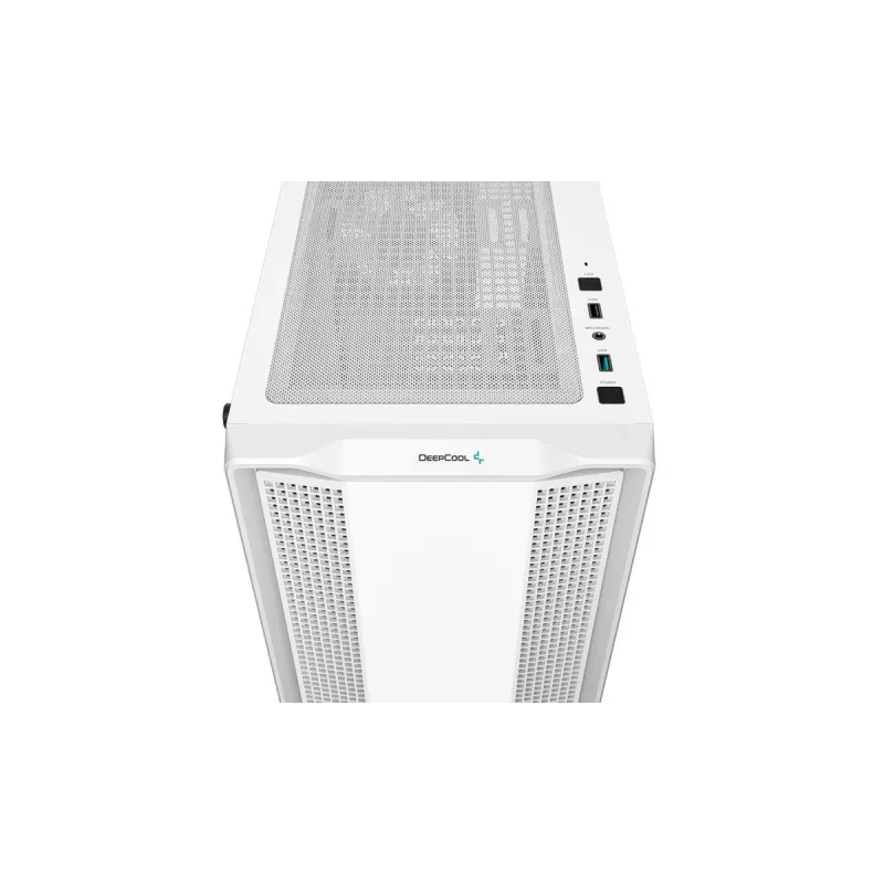 Case PC DeepCool CC360 WH ARGB Mini Tower bianco — Micro-ATX/Mini-ITX, vetro temperato, 2x 3,5 pollici + 3x 2,5 pollici, 2x ventole frontali 120 mm