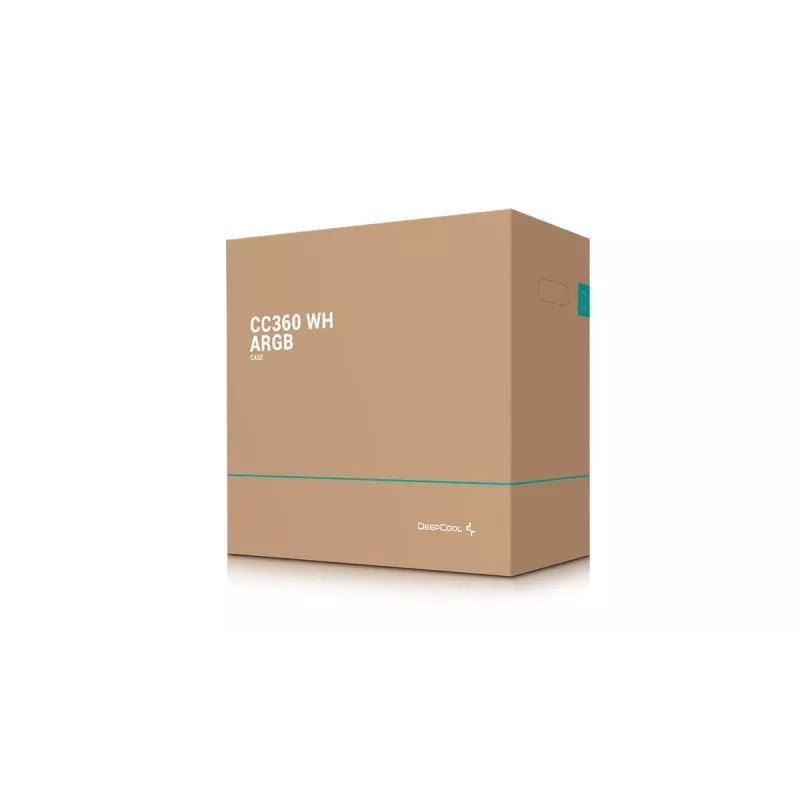 Case PC DeepCool CC360 WH ARGB Mini Tower bianco — Micro-ATX/Mini-ITX, vetro temperato, 2x 3,5 pollici + 3x 2,5 pollici, 2x ventole frontali 120 mm